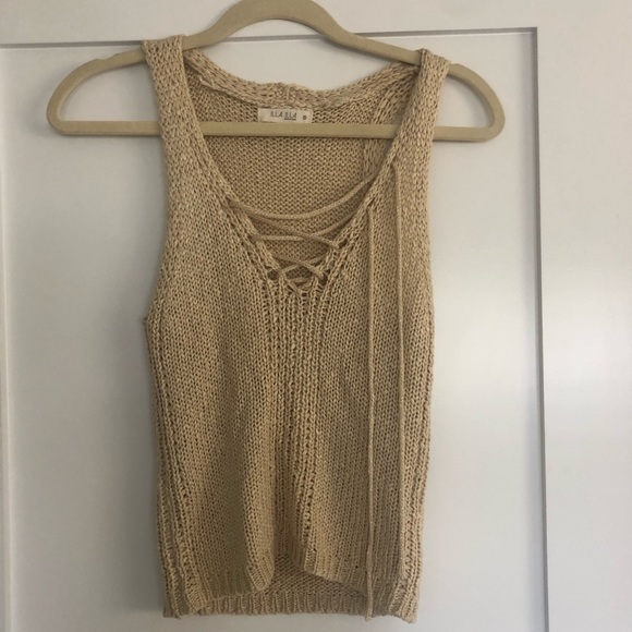 Tan knitted tank size small - Picture 1 of 3